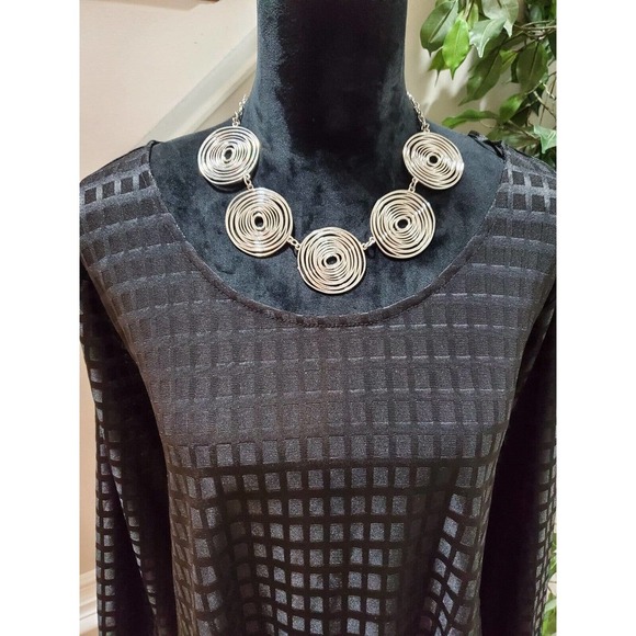 Grace Elements Women's Black Polyester Round Neck Long Sleeve Top Blouse Size 3X - Picture 3 of 15